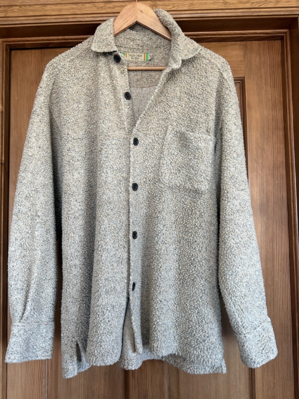 True Grit Cream Bouclé Button-Up Shacket